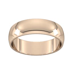 08307481 - 6mm D Shape Standard Wedding Ring In 18 Carat Rose Gold