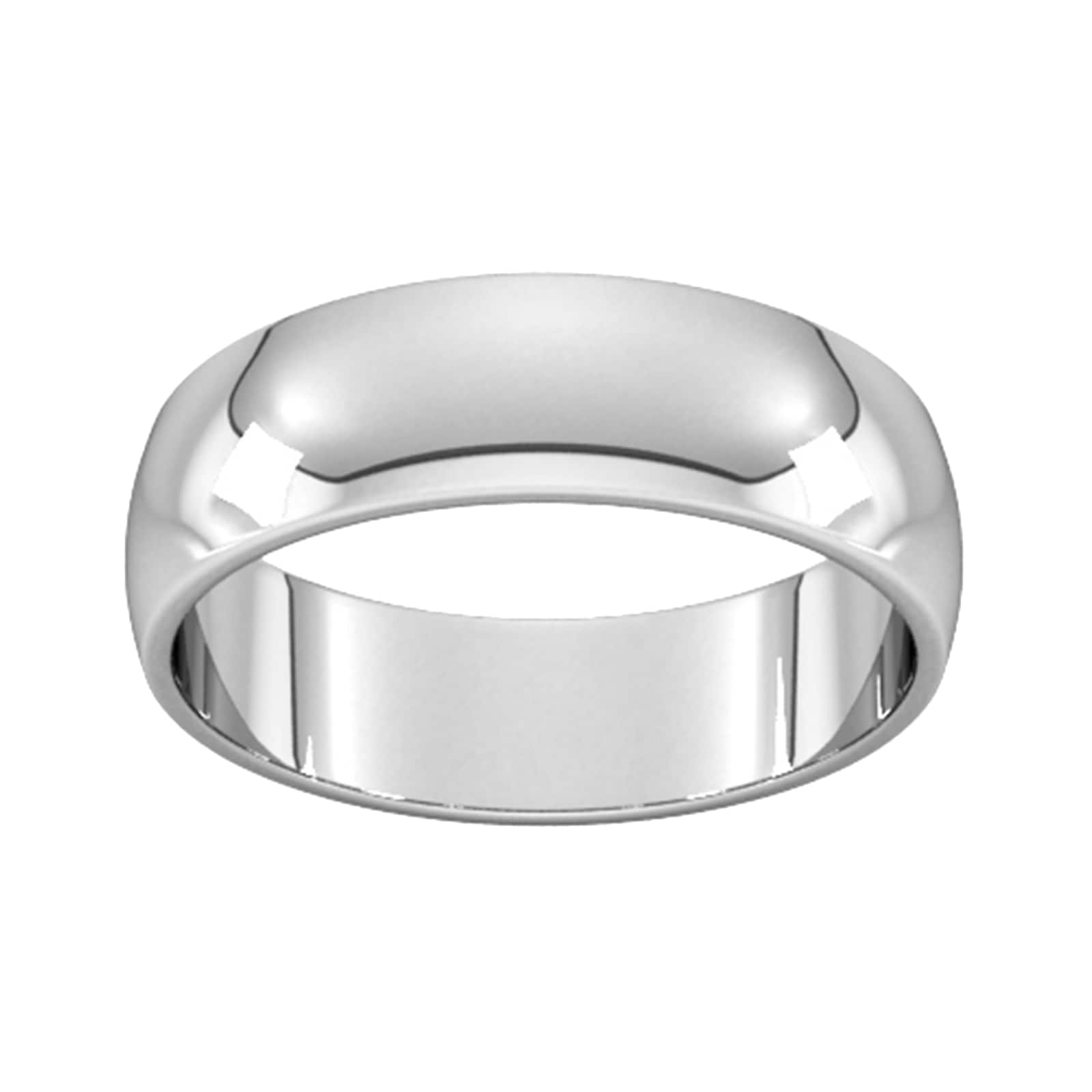 6mm D Shape Standard Wedding Ring In 950 Palladium - Ring Size Q
