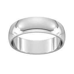 08307483 - 6mm D Shape Standard Wedding Ring In Platinum