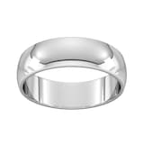 Goldsmiths 6mm D Shape Standard Wedding Ring In Sterling Silver - Ring Size R