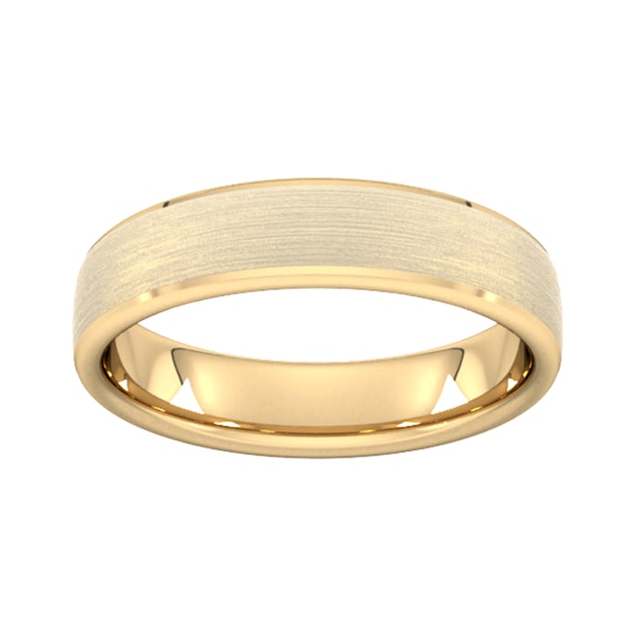 Goldsmiths 6mm D Shape Standard Polished Chamfered Edges With Matt Centre Wedding Ring In 9 Carat Yellow Gold - Ring Size Y