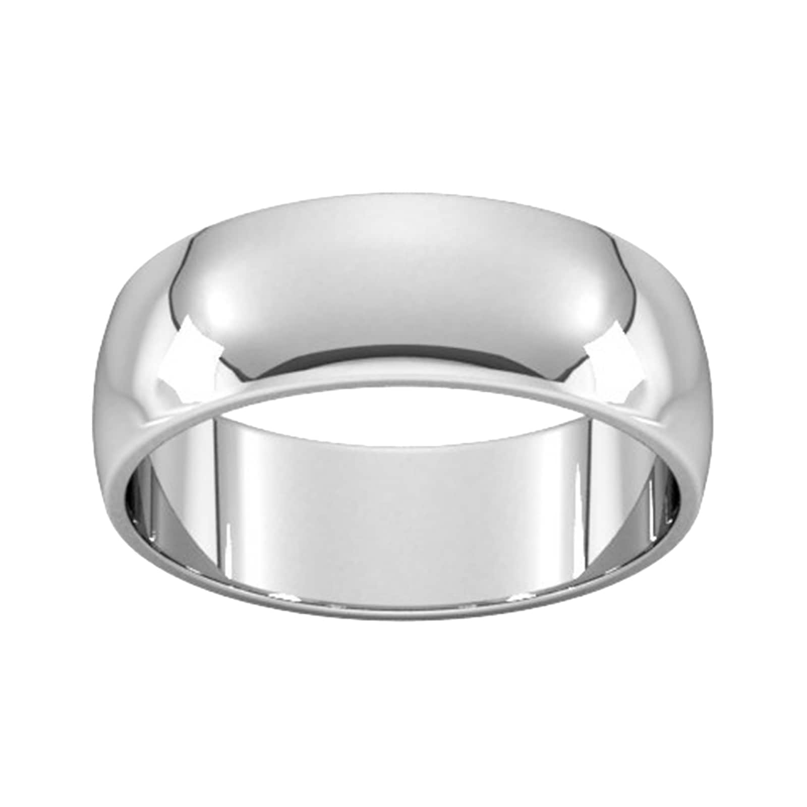 7mm D Shape Standard Wedding Ring In 9 Carat White Gold - Ring Size L