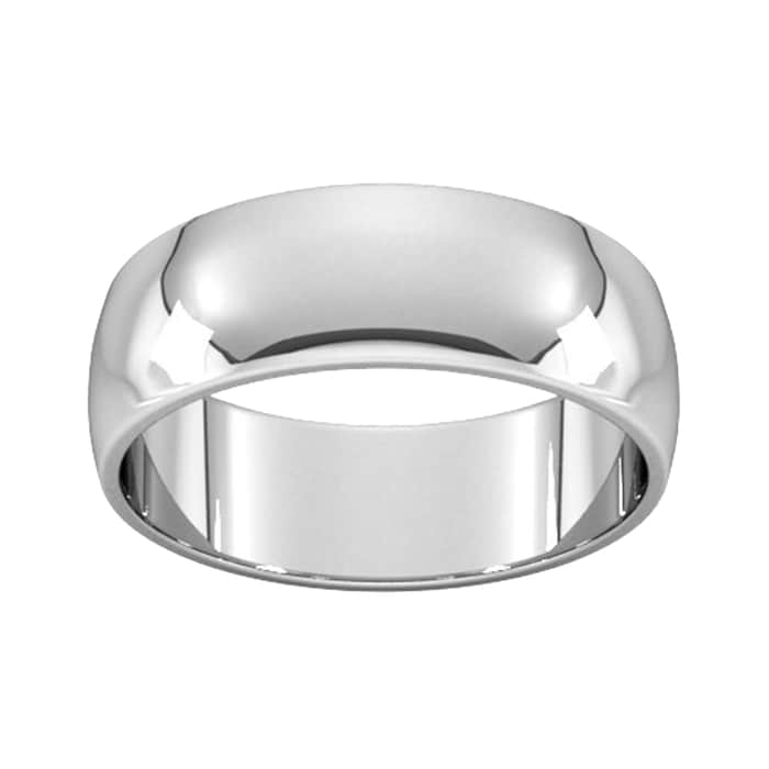 Goldsmiths 7mm D Shape Standard Wedding Ring In 9 Carat White Gold - Ring Size H