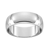 Goldsmiths 7mm D Shape Standard Wedding Ring In 9 Carat White Gold - Ring Size H