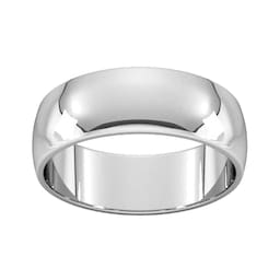 08307573 - 7mm D Shape Standard Wedding Ring In 9 Carat White Gold