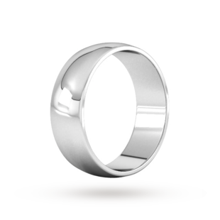 Goldsmiths 7mm D Shape Standard Wedding Ring In 9 Carat White Gold