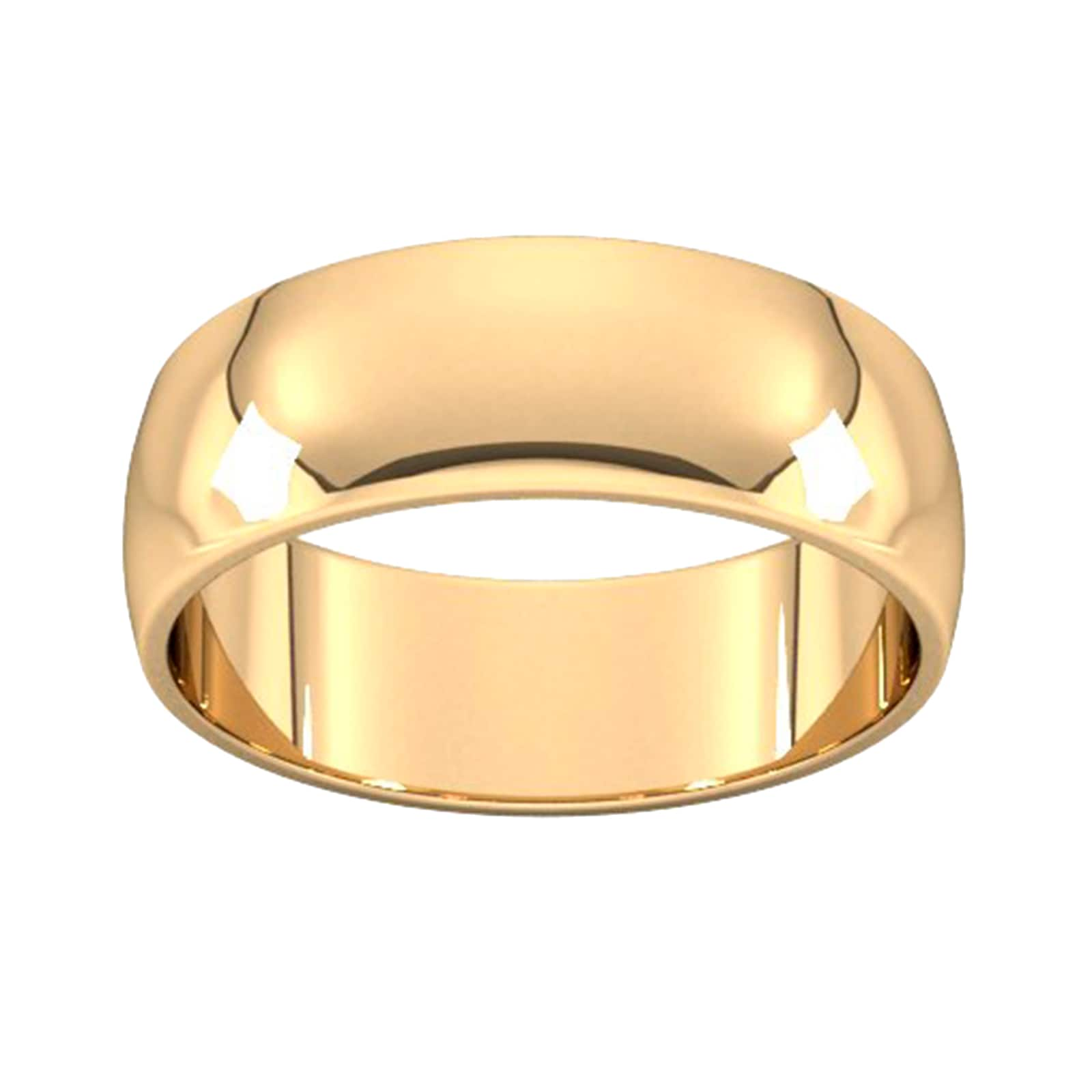 7mm D Shape Standard Wedding Ring In 9 Carat Yellow Gold - Ring Size J