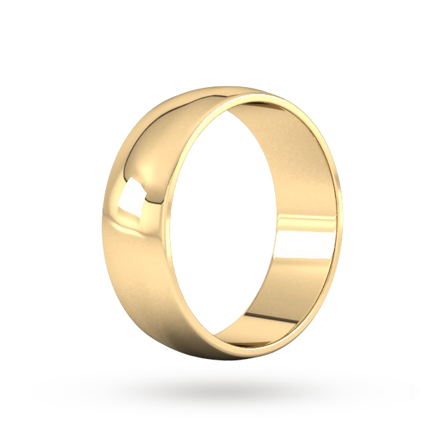 Goldsmiths 7mm D Shape Standard Wedding Ring In 9 Carat Yellow Gold