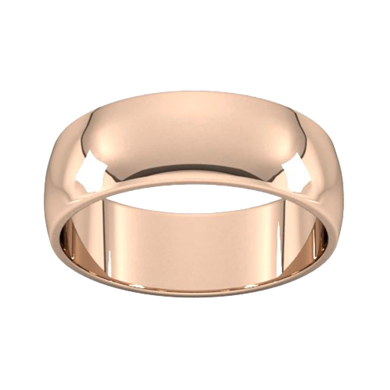 7mm D Shape Standard Wedding Ring In 9 Carat Rose Gold - Ring Size L