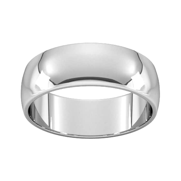 Goldsmiths 7mm D Shape Standard Wedding Ring In 18 Carat White Gold - Ring Size Q