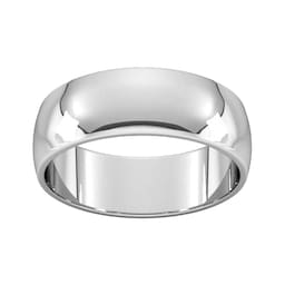 08307576 - 7mm D Shape Standard Wedding Ring In 18 Carat White Gold