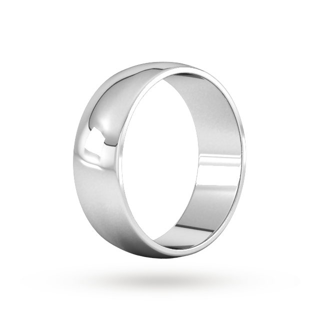 Goldsmiths 7mm D Shape Standard Wedding Ring In 18 Carat White Gold