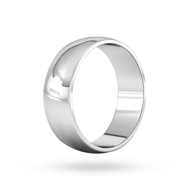 Goldsmiths 7mm D Shape Standard Wedding Ring In 950 Palladium - Ring Size P