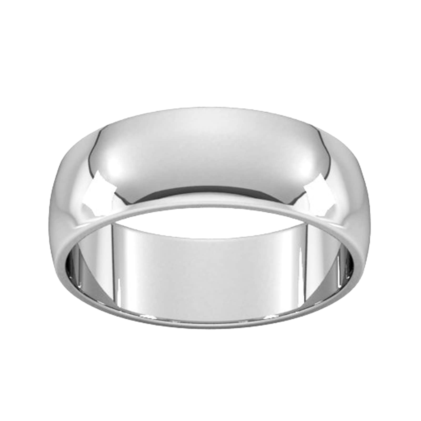 7mm D Shape Standard Wedding Ring In Platinum - Ring Size I