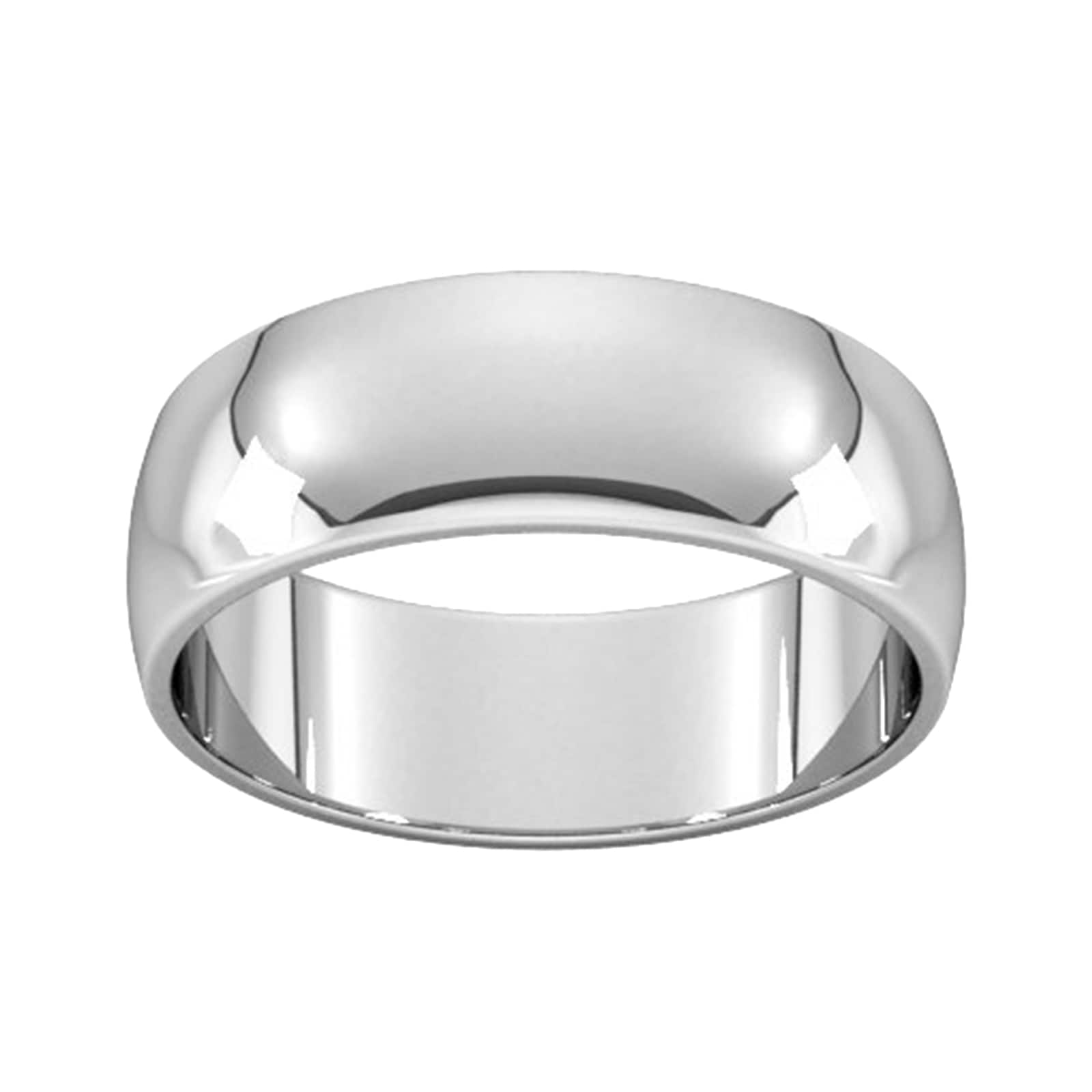 7mm D Shape Standard Wedding Ring In Sterling Silver - Ring Size J