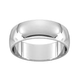 Goldsmiths 7mm D Shape Standard Wedding Ring In Sterling Silver - Ring Size P