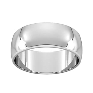 Goldsmiths 8mm D Shape Standard Wedding Ring In 9 Carat White Gold