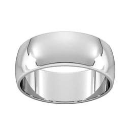08307670 - 8mm D Shape Standard Wedding Ring In 9 Carat White Gold