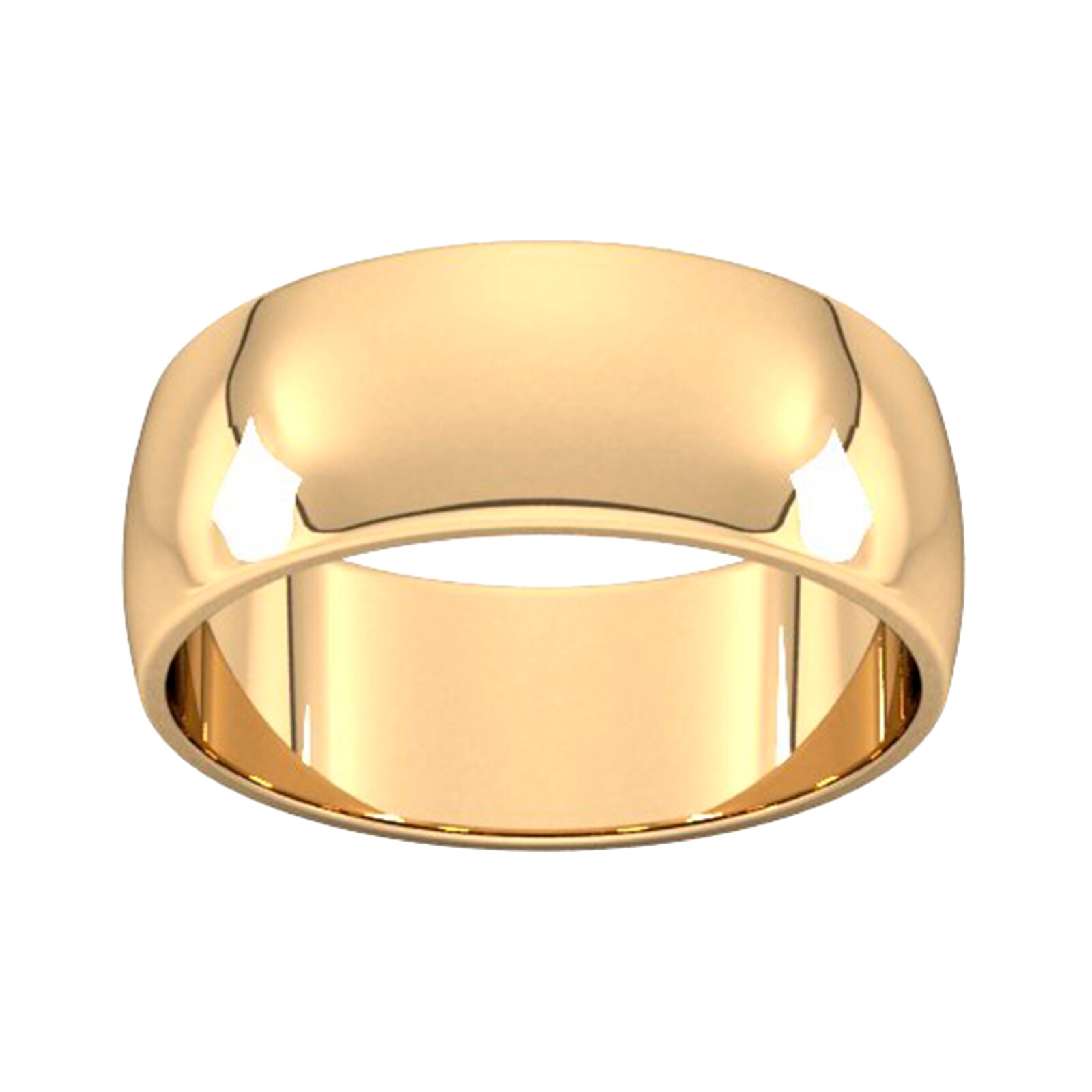 8mm D Shape Standard Wedding Ring In 9 Carat Yellow Gold - Ring Size T