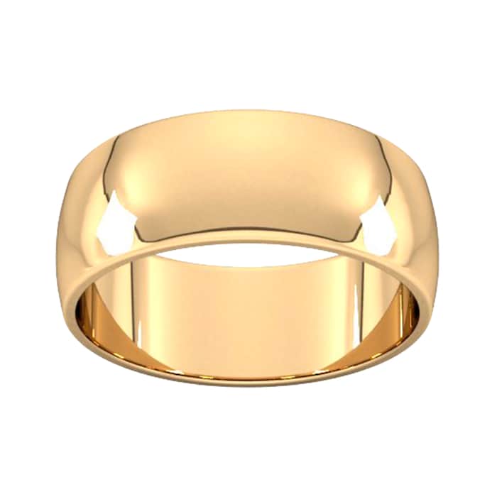 Goldsmiths 8mm D Shape Standard Wedding Ring In 9 Carat Yellow Gold - Ring Size S