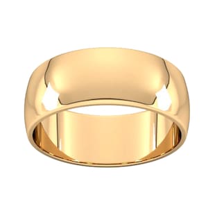 Best Luxury 
8mm D Shape Standard Wedding Ring In 9 Carat Yellow Gold