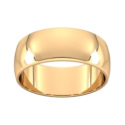 08307671 - 8mm D Shape Standard Wedding Ring In 9 Carat Yellow Gold