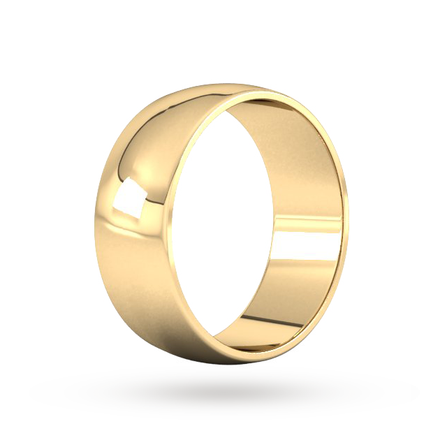 Goldsmiths 8mm D Shape Standard Wedding Ring In 9 Carat Yellow Gold - Ring Size S