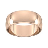 Goldsmiths 8mm D Shape Standard Wedding Ring In 9 Carat Rose Gold