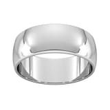 Goldsmiths 8mm D Shape Standard Wedding Ring In 18 Carat White Gold