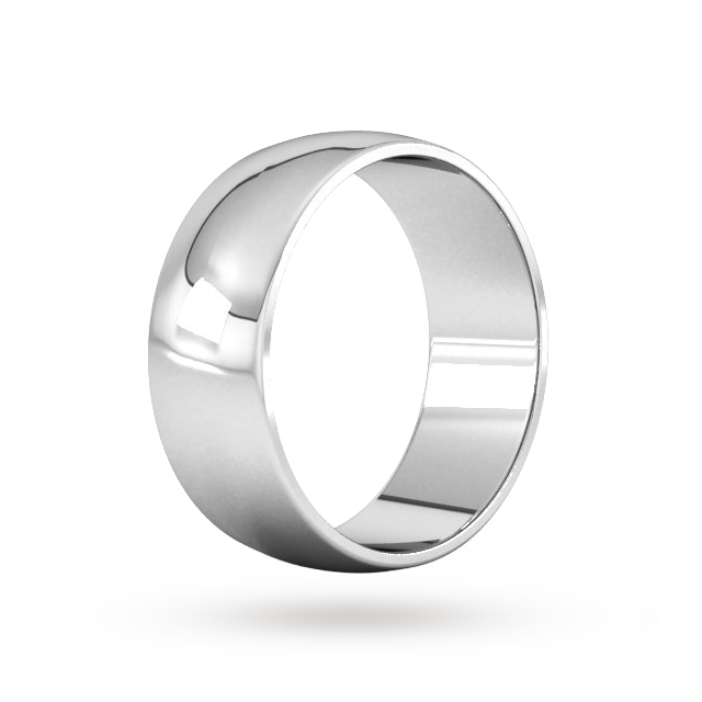 Goldsmiths 8mm D Shape Standard Wedding Ring In 18 Carat White Gold