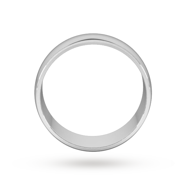 Goldsmiths 8mm D Shape Standard Wedding Ring In 18 Carat White Gold
