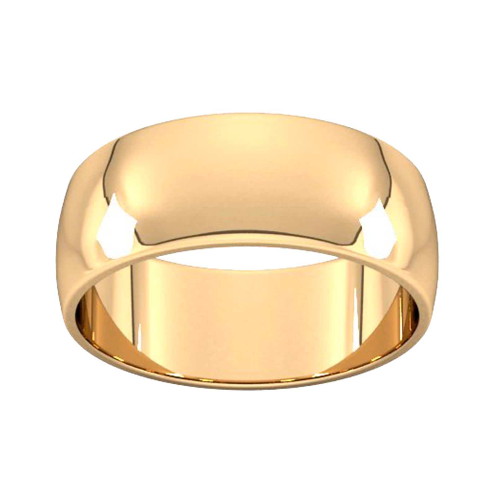8mm D Shape Standard Wedding Ring In 18 Carat Yellow Gold - Ring Size X