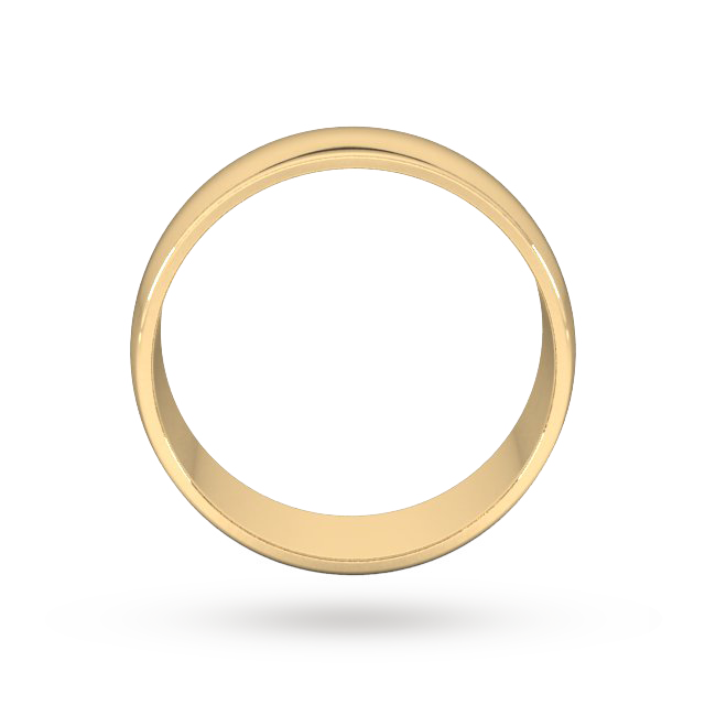 Goldsmiths 8mm D Shape Standard Wedding Ring In 18 Carat Yellow Gold - Ring Size Q