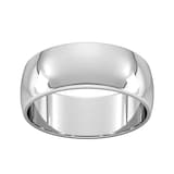 Goldsmiths 8mm D Shape Standard Wedding Ring In 950 Palladium - Ring Size P