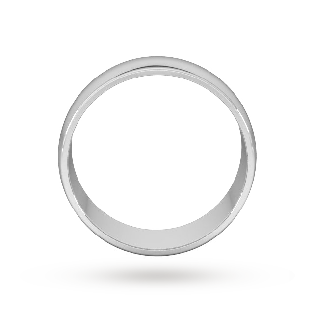 Goldsmiths 8mm D Shape Standard Wedding Ring In 950 Palladium - Ring Size P