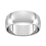 Goldsmiths 8mm D Shape Standard Wedding Ring In Platinum - Ring Size P