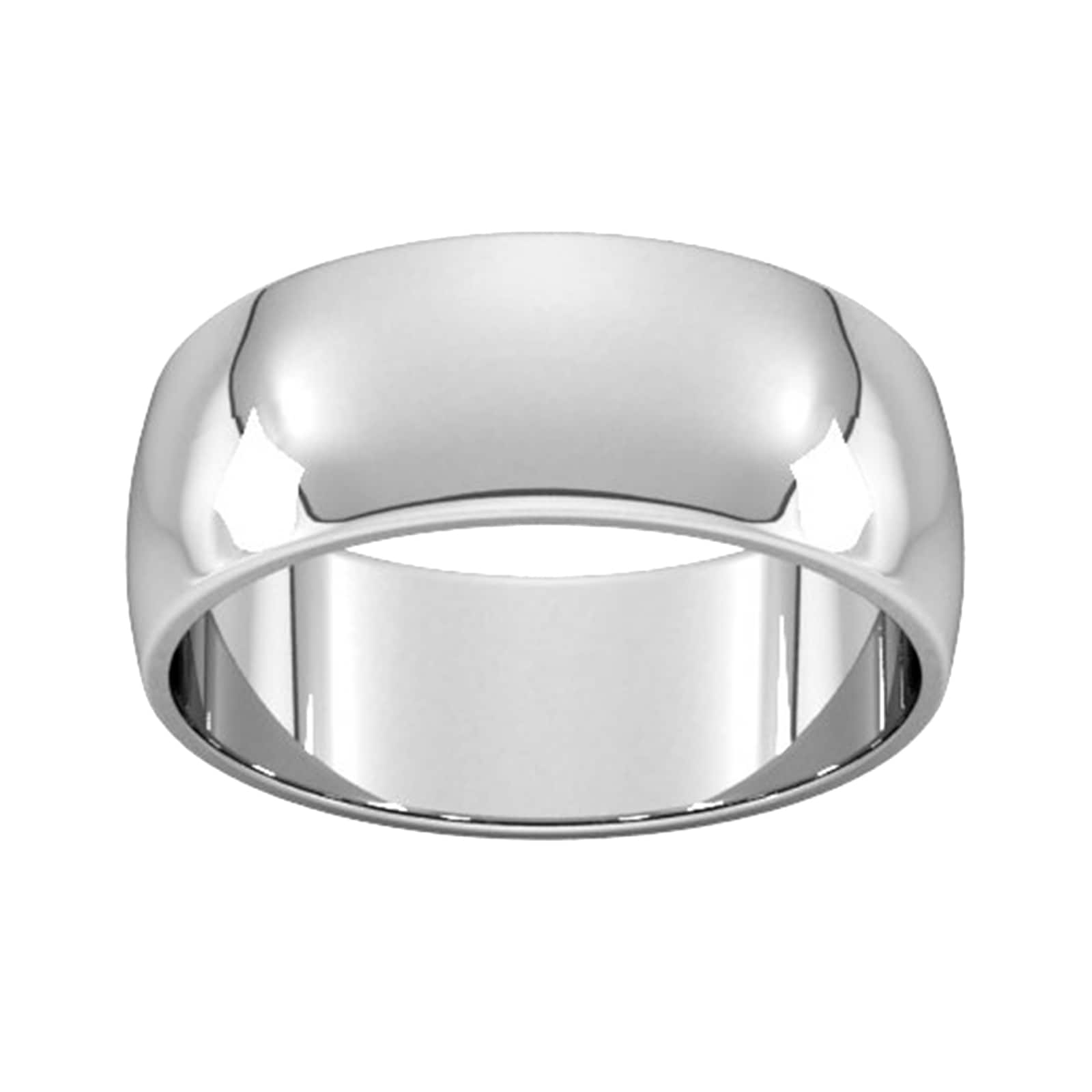 8mm D Shape Standard Wedding Ring In Sterling Silver - Ring Size U