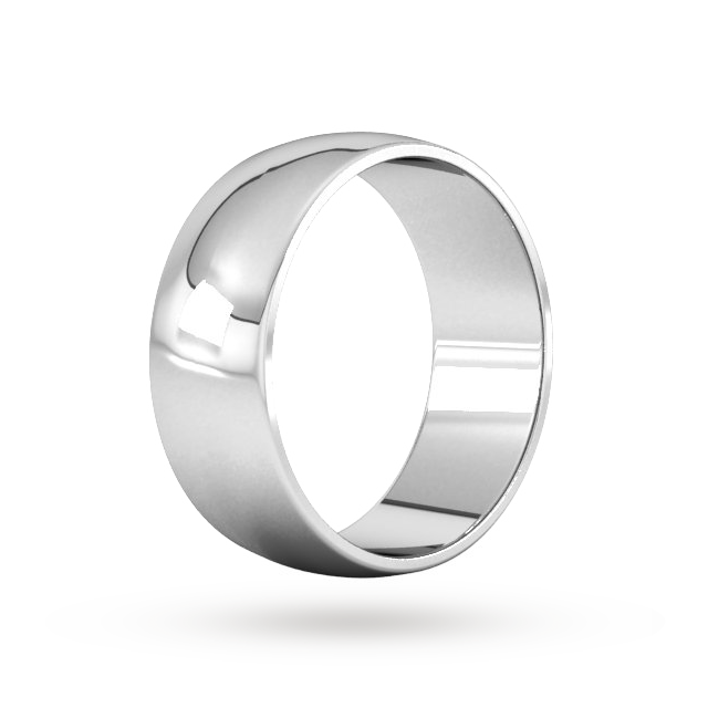 Goldsmiths 8mm D Shape Standard Wedding Ring In Sterling Silver - Ring Size U