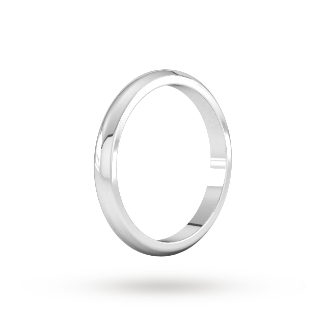 Goldsmiths 2.5mm D Shape Heavy Wedding Ring In 9 Carat White Gold