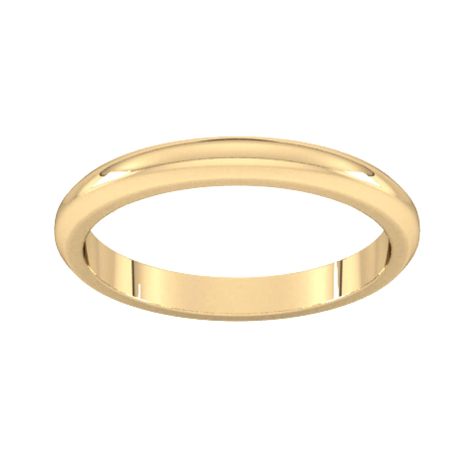 2.5mm D Shape Heavy Wedding Ring In 9 Carat Yellow Gold - Ring Size M