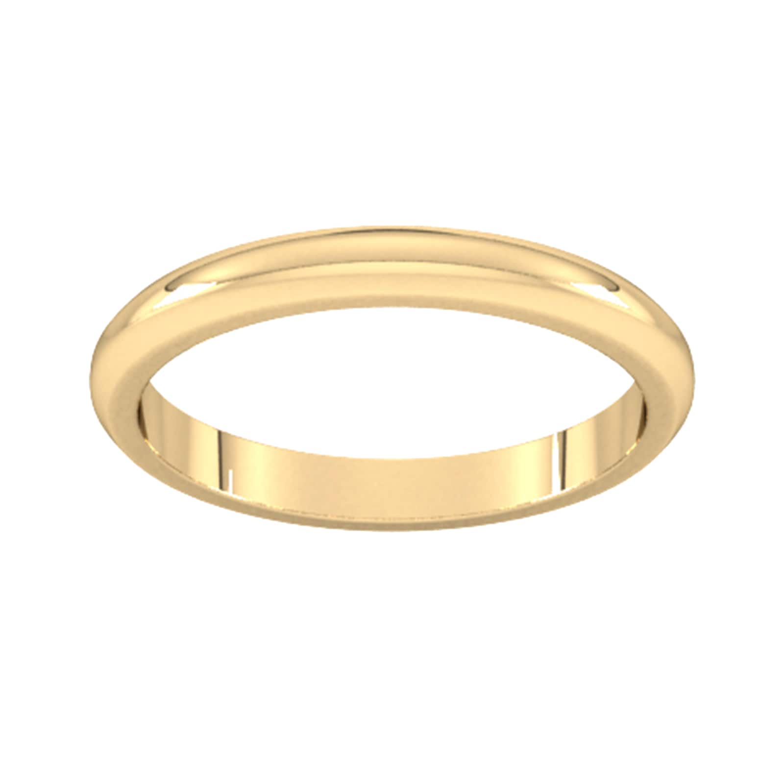 2.5mm D Shape Heavy Wedding Ring In 9 Carat Yellow Gold - Ring Size O