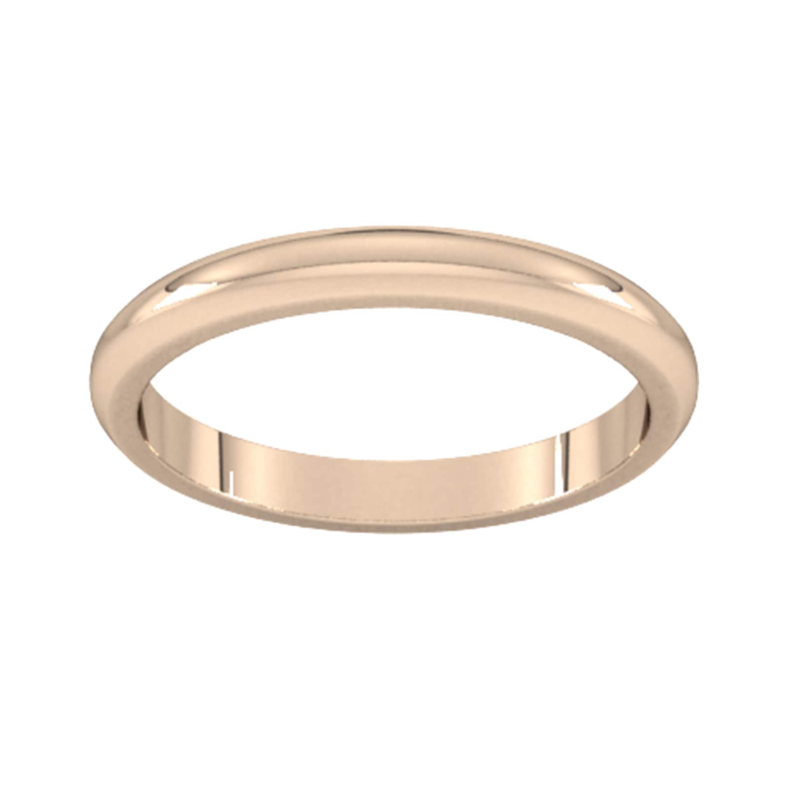 2.5mm D Shape Heavy Wedding Ring In 9 Carat Rose Gold - Ring Size U
