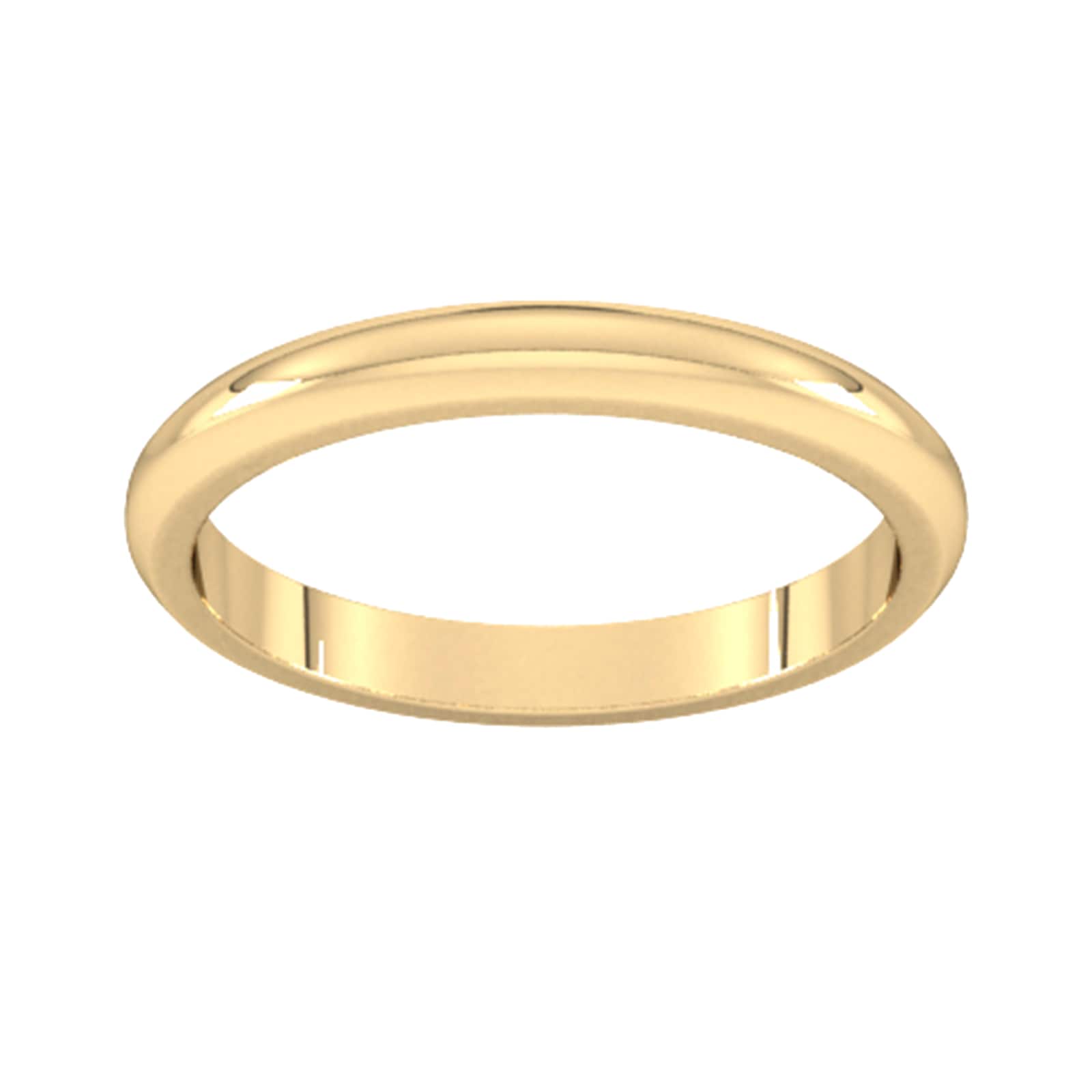 2.5mm D Shape Heavy Wedding Ring In 18 Carat Yellow Gold - Ring Size G