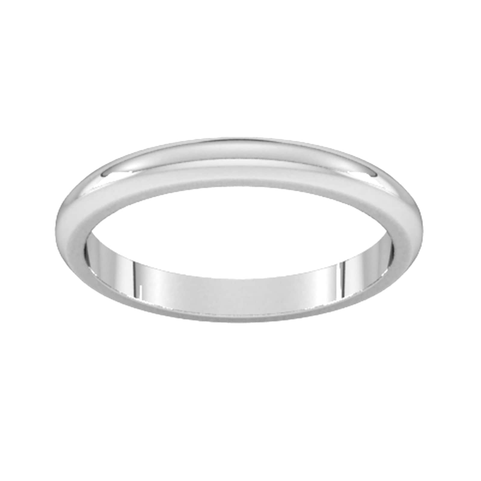 2.5mm D Shape Heavy Wedding Ring In Sterling Silver - Ring Size G