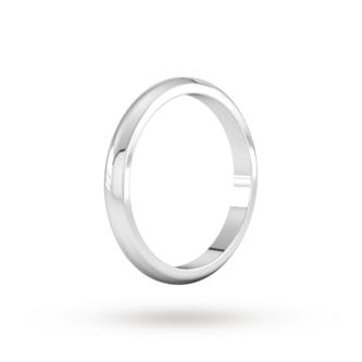 Goldsmiths 2.5mm D Shape Heavy Wedding Ring In Sterling Silver