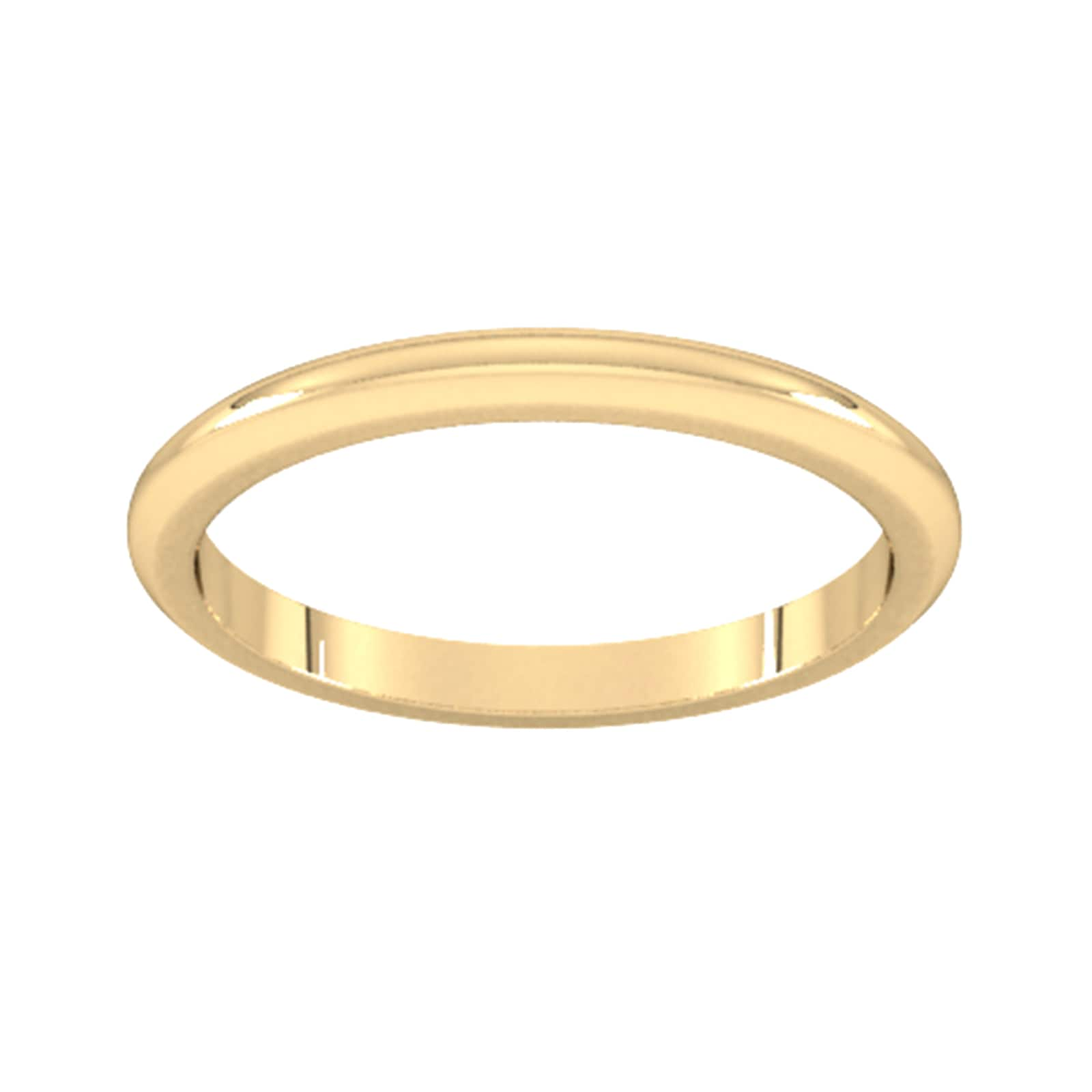 2mm D Shape Heavy Wedding Ring In 9 Carat Yellow Gold - Ring Size Q