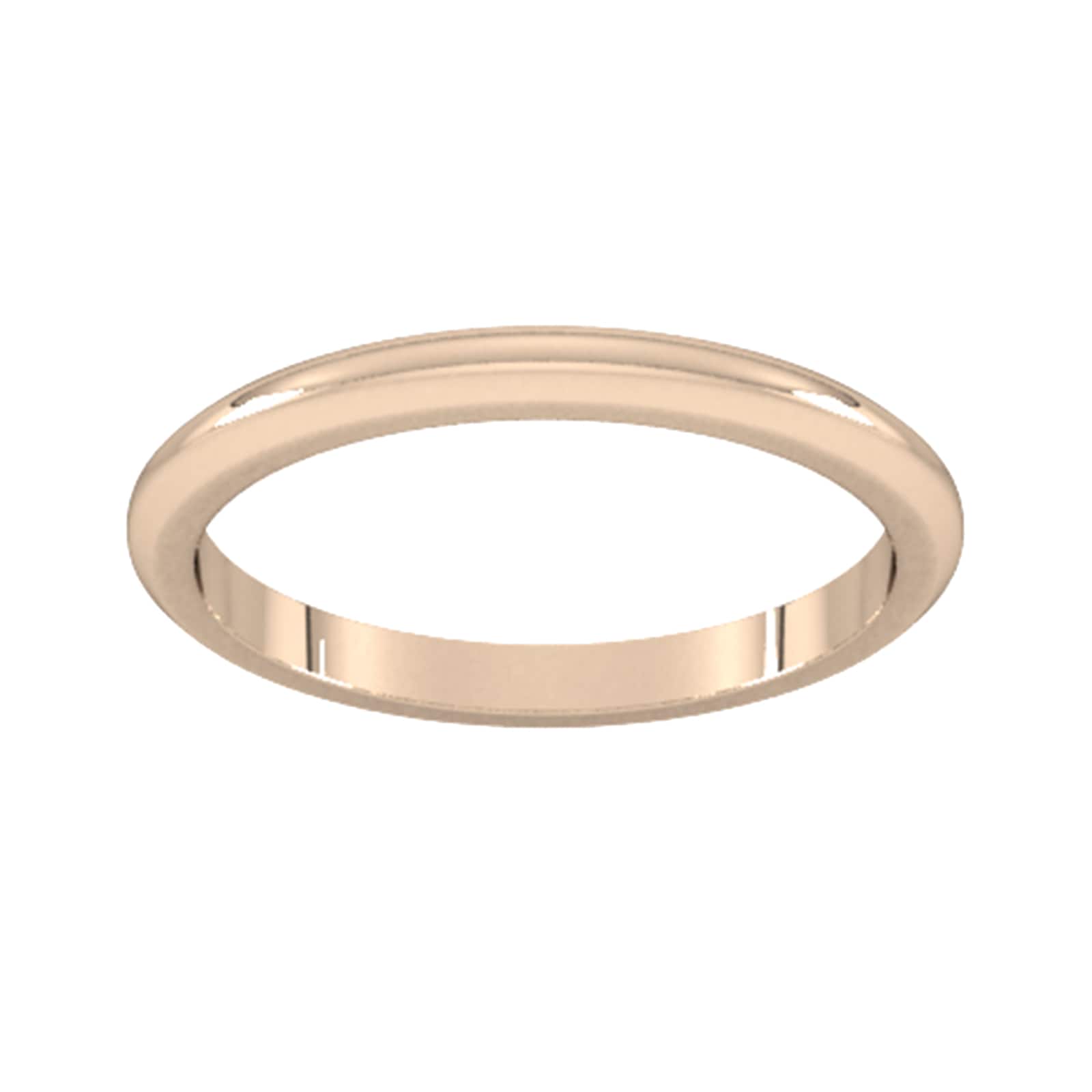 2mm D Shape Heavy Wedding Ring In 9 Carat Rose Gold - Ring Size O