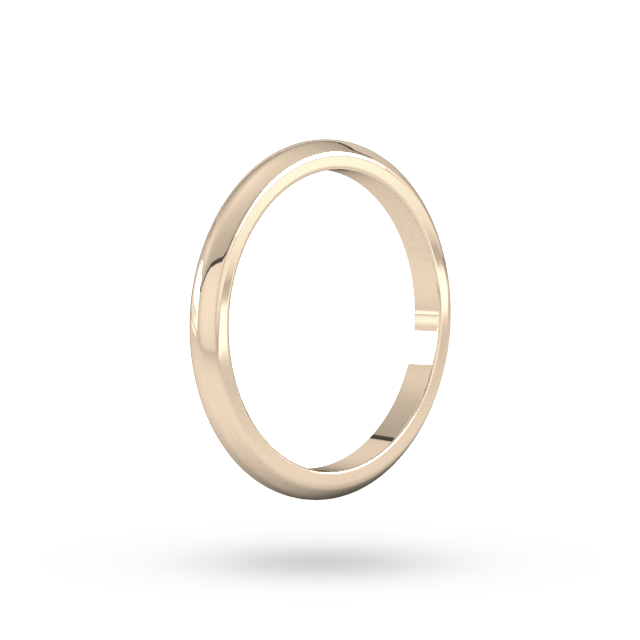 Goldsmiths 2mm D Shape Heavy Wedding Ring In 9 Carat Rose Gold - Ring Size J