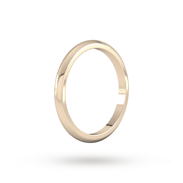 Goldsmiths 2mm D Shape Heavy Wedding Ring In 9 Carat Rose Gold - Ring Size O