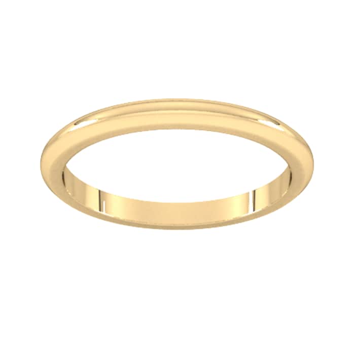 Goldsmiths 2mm D Shape Heavy Wedding Ring In 18 Carat Yellow Gold